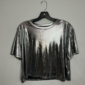 Silver crop top shirt from H&M